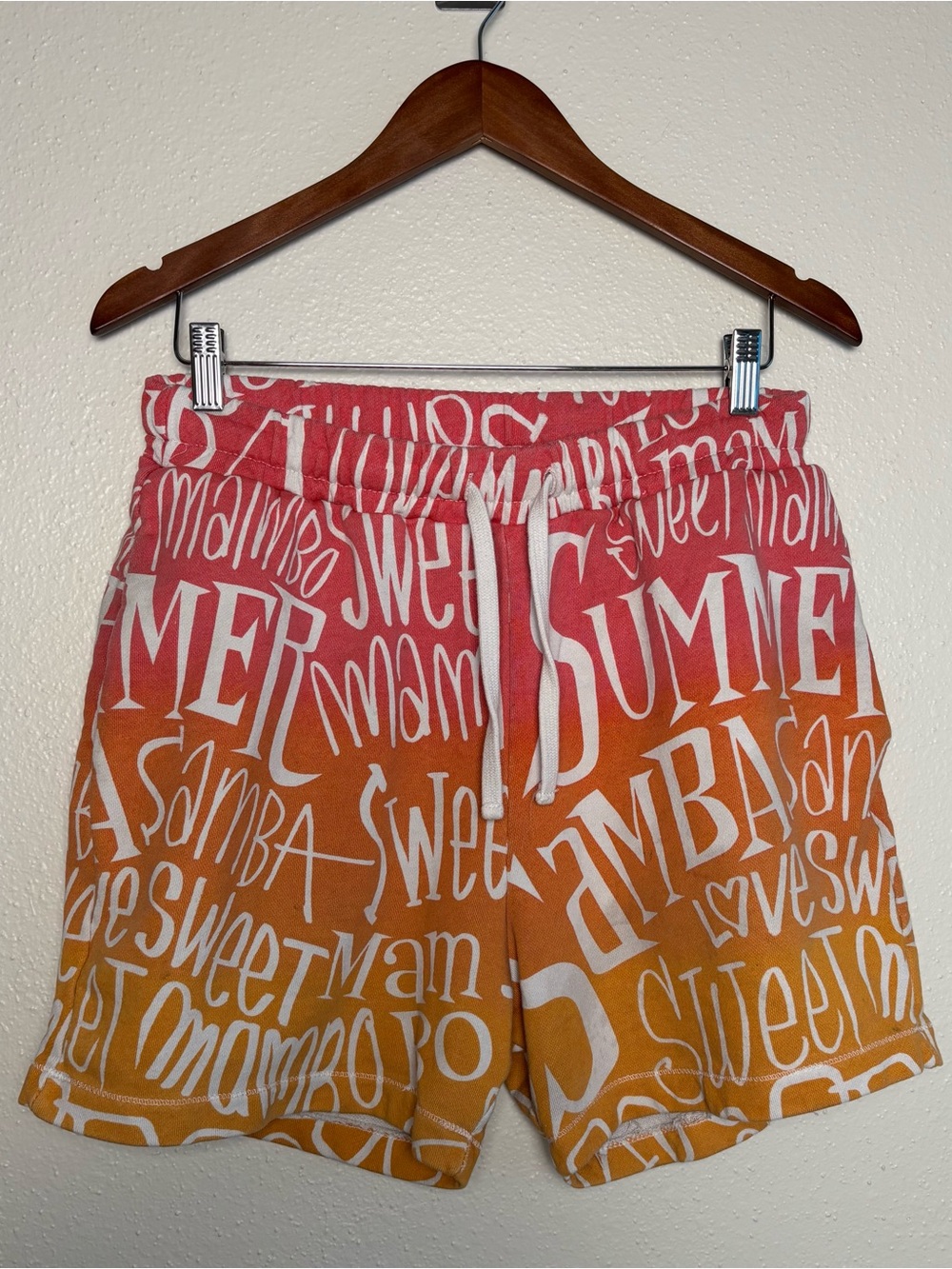 Zara Gradient Coral to Orange Graphic Men’s Drawstring Shorts